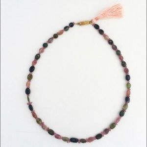 Tourmaline chakra choker with tassel